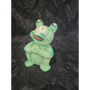 Vintage Ceramic Frog Bank Handpainted